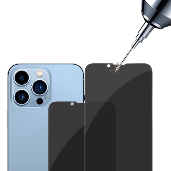 3-Pack iPhone 15 plus Skärmskydd Anti-Spy HD 0,3mm Svart
