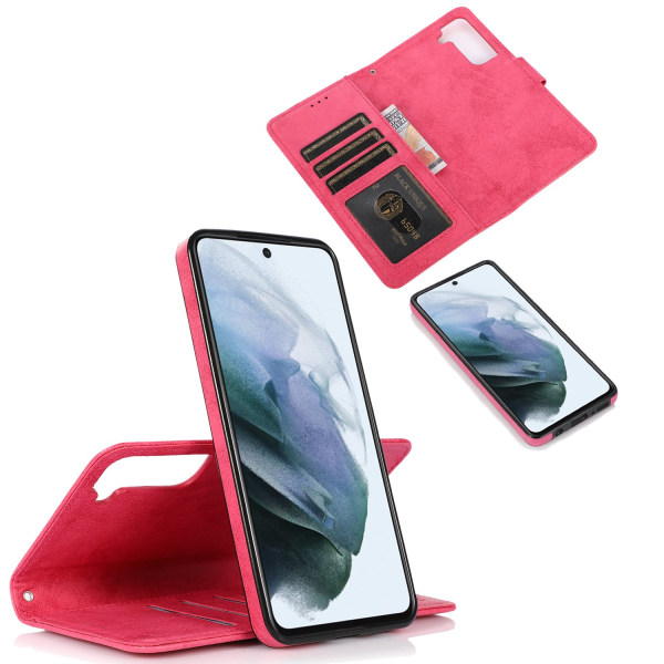 Samsung Galaxy S21 FE - Praktisk lommebokdeksel (LEMAN) Rosa