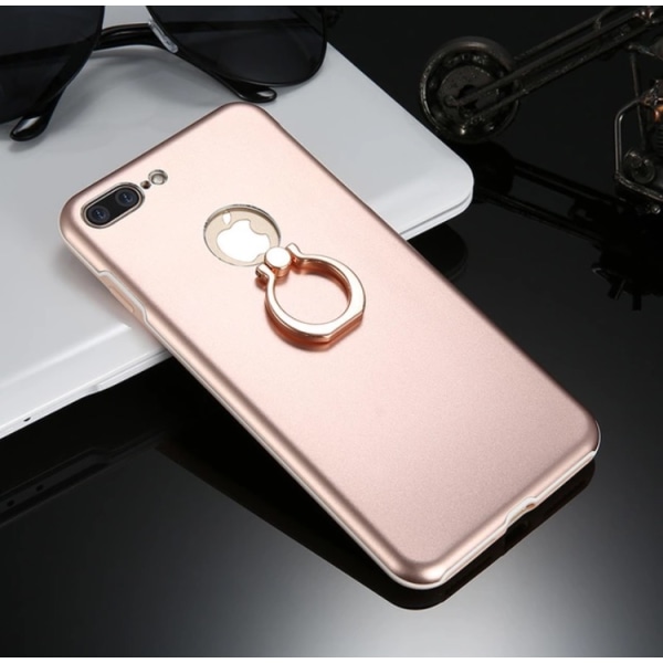 Smart Elegant iPhone 8 Plus -kuori sormustelineellä KISSCASE Svart