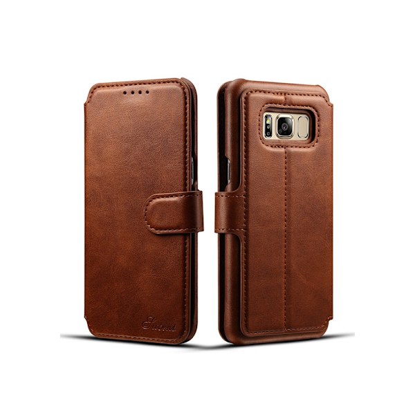Praktiskt Fodral med Plånbok - Samsung Galaxy S8 (PU-Läder) Svart