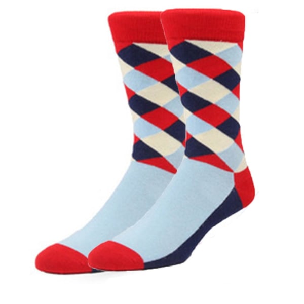 6-par bløde komfortable farverige unisex sokker Flerfärgad