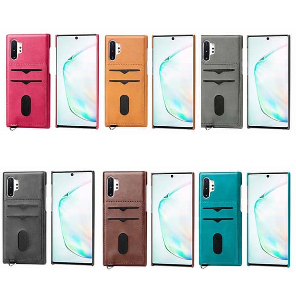 Samsung Galaxy Note10+ - Stilrent Leman Skal med Kortfack Grå Grå