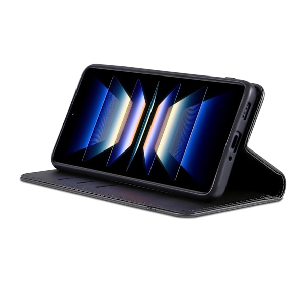 Samsung Galaxy S25 Plus Fodral med Stativ & Kortfack Svart