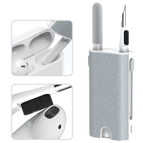 Multifunktionellt 5in1 Rengöringskit Airpods Dator Grå