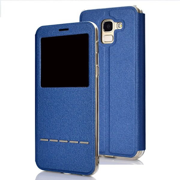 Elegant Smartfodral (LEMAN) - Samsung Galaxy J6 2018 Blå Blå