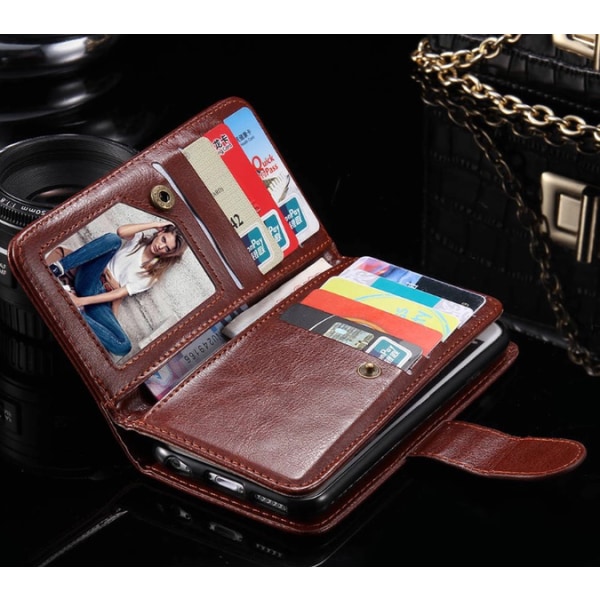 Elegant eksklusivt lommebokdeksel med 9 kort - iPhone SE 2020 Rosa
