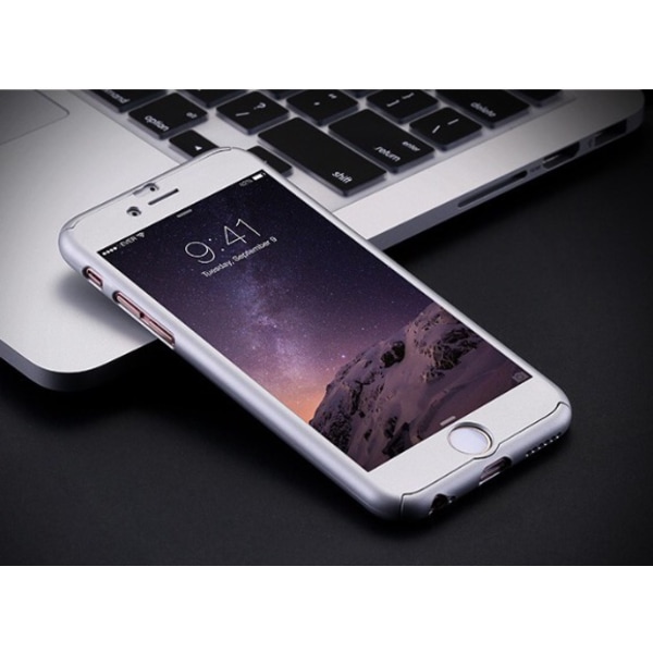 Praktisk beskyttelsesdeksel for iPhone 7 (foran og bak) Silver