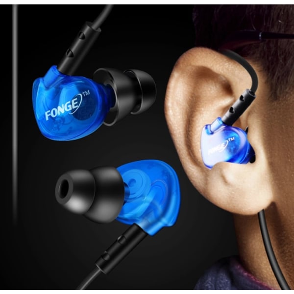 FONGE Sport In-ear Hörlurar med Mic (Earphone) Blå