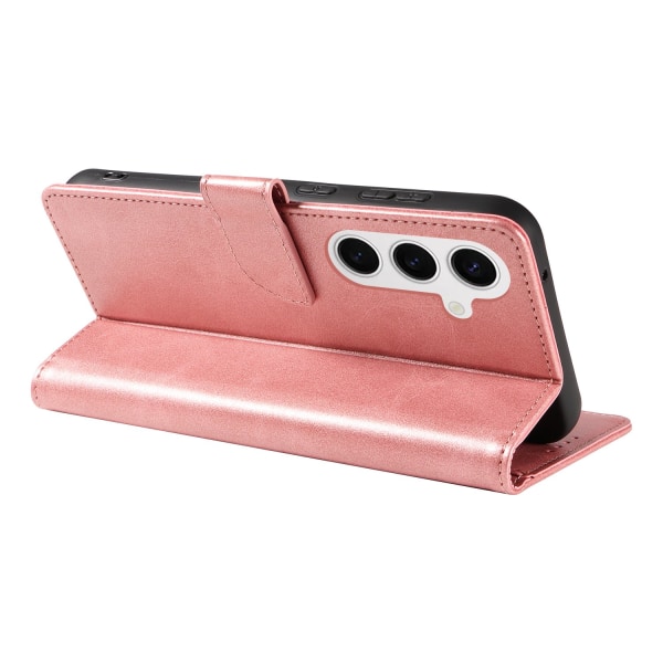 S24 Plus - Elegant Läderplånboksfodral i 6 färger Pink gold