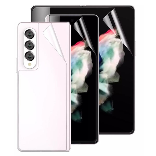 3-i-1 Samsung Galaxy Z Fold 3 Hydrogel skærmbeskytter Transparent/Genomskinlig
