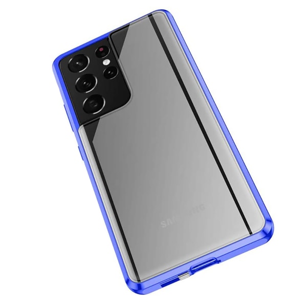Samsung Galaxy S21 Ultra - Stilfuldt dobbelt magnetisk cover Blå