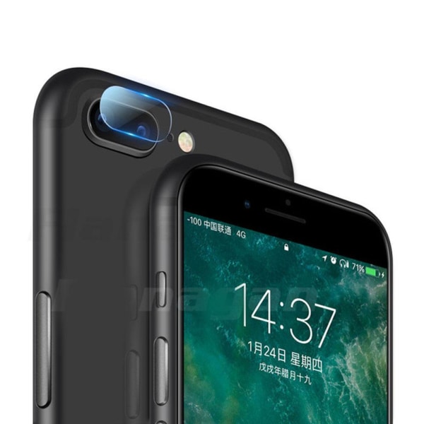 2-PAKK iPhone 8 Plus skjermbeskytter + kameralinsebeskytter HD 0,3 mm Transparent/Genomskinlig