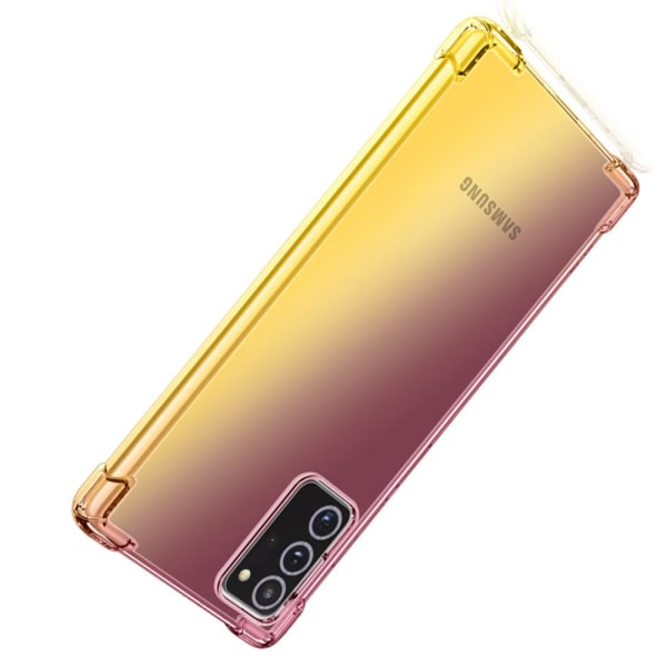 Samsung Galaxy Note 20 - Stødabsorberende stilfuldt silikonecover Rosa/Lila