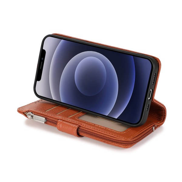 iPhone 12 - Elegant Skyddande Plånboksfodral Röd
