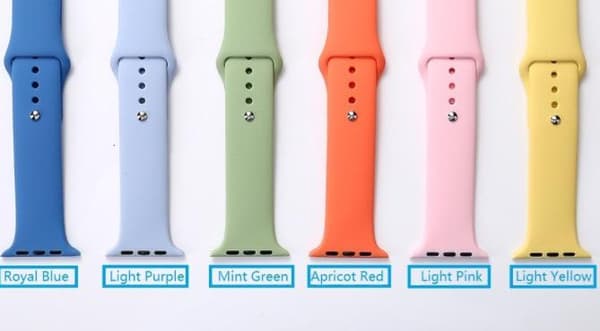 Apple Watch 42mm - Silikonerem fra LEMAN (Original) ljusgrå Medium