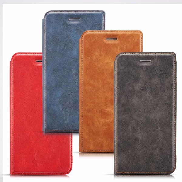 iPhone XS Max - Praktisk Vintage Wallet Case Svart