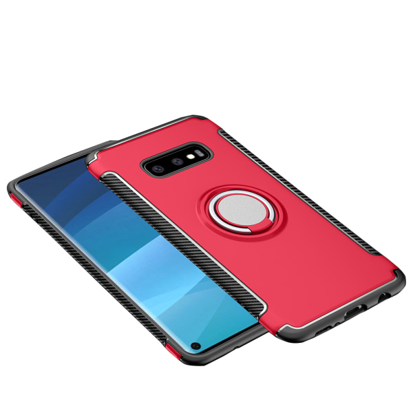 Stilsäkert Skal med Ringhållare - Samsung Galaxy S10 Röd