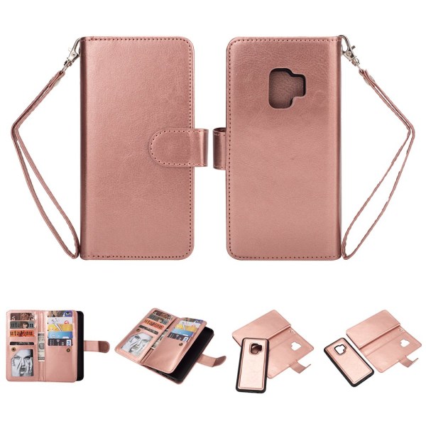 Elegant deksel med lommebok til Samsung Galaxy S9+ Svart