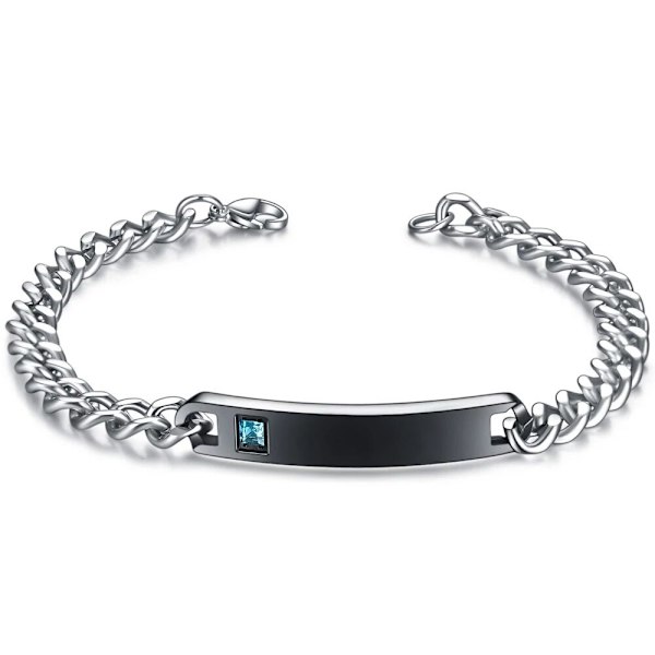 Elegant Bekvämt Par Armband Blå/Silver