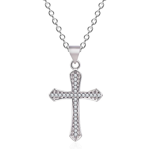 Stilsäkert Elegant Kors Halsband Silver