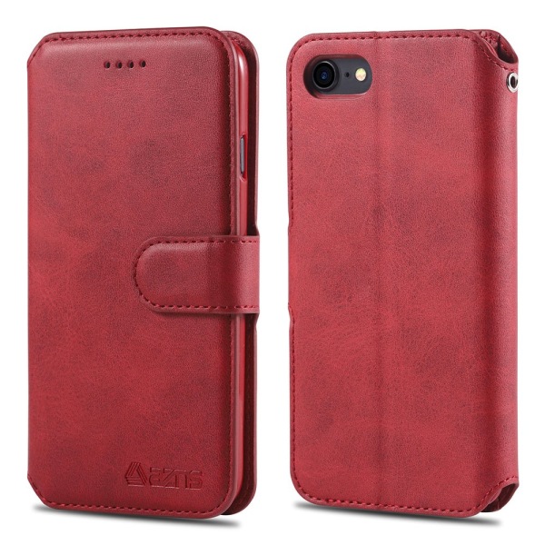 iPhone SE 2022 - Yazunshi-lompakkokotelo Röd