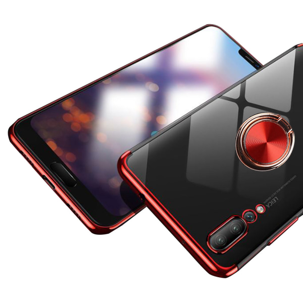 Eksklusiv Silikone Case Ring Holder FLOVEME - Huawei P20 Röd