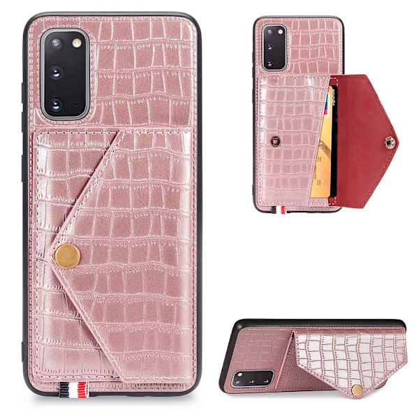Samsung Galaxy S20 - Effektfullt Skal med Korthållare Blå