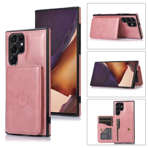 Cover med kortholder - Samsung Galaxy S23 Ultra Mörkbrun