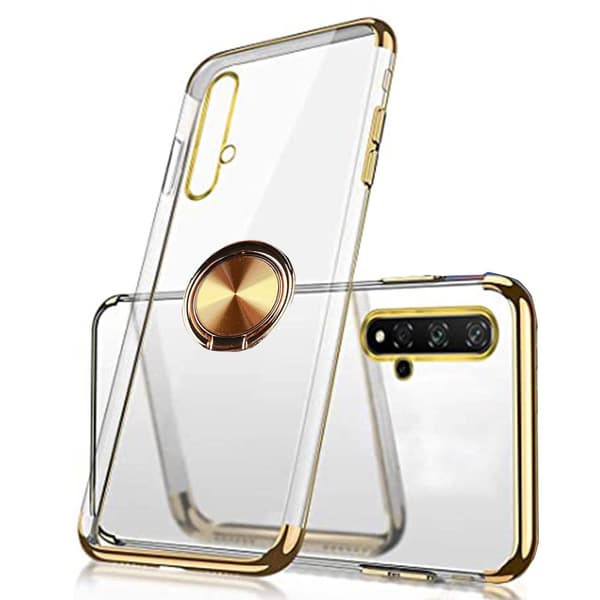 Praktiskt Skal med Ringh�llare - Huawei Nova 5T Silver
