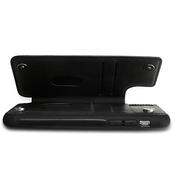 Praktiskt Skyddsskal med Kortfack - iPhone XR Svart