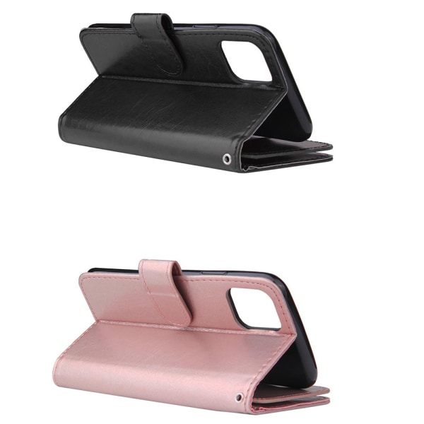 iPhone 11 Pro - Effektfullt Stilsäkert LEMAN Plånboksfodral Roséguld