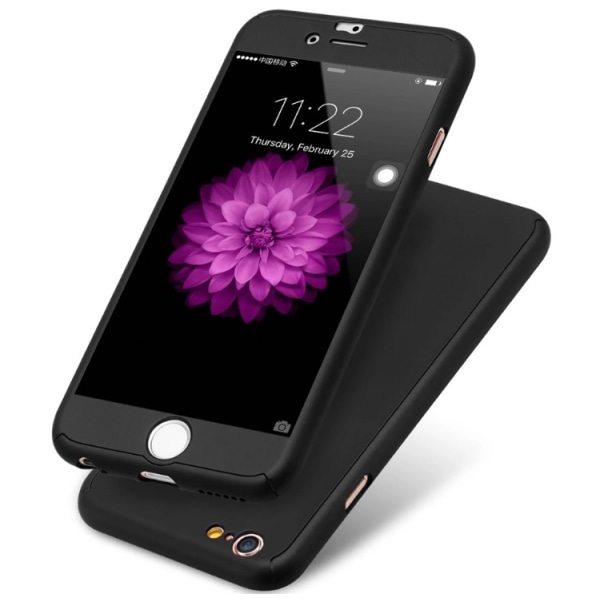 Käytännöllinen suojakuori iPhone 7 PLUS -puhelimelle (etu- ja takaosa) MUSTA Svart