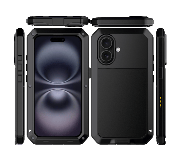 iPhone 16 Plus - Skyddande HEAVY DUTY Aluminium Skal Röd