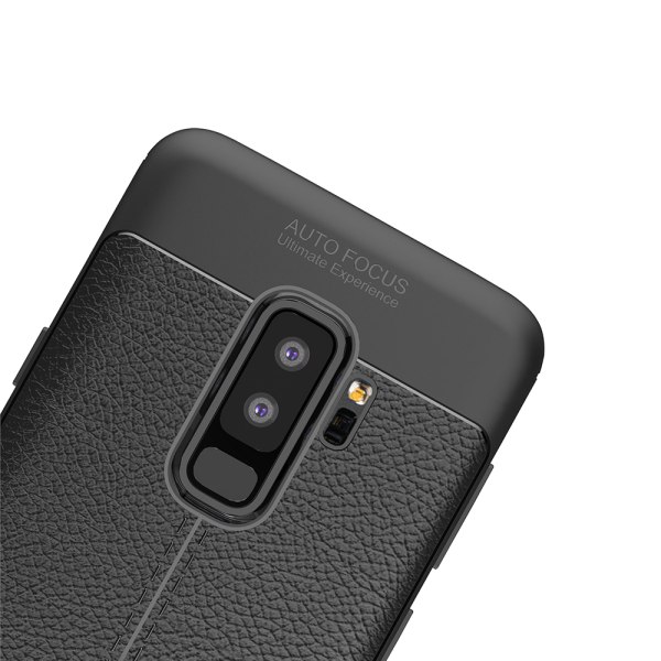 Beskyttende silikondeksel (Litchi) til Samsung Galaxy S9+ Marinblå