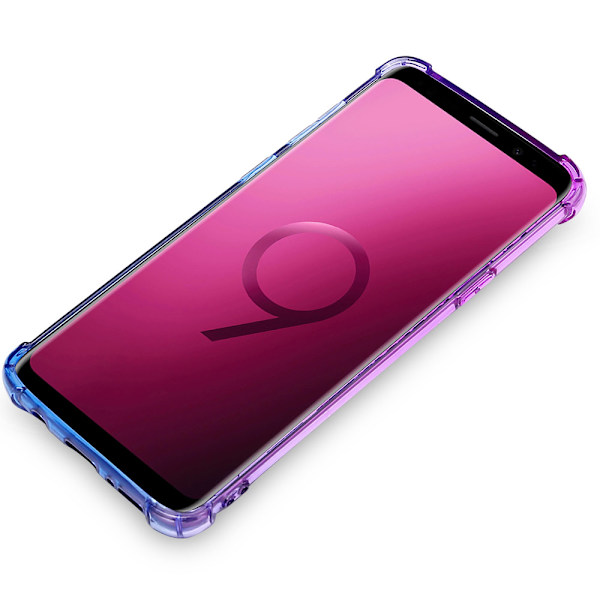 Samsung Galaxy S9 - Genomtänkt Air-Bag Silikonskal (Floveme) Blå/Rosa
