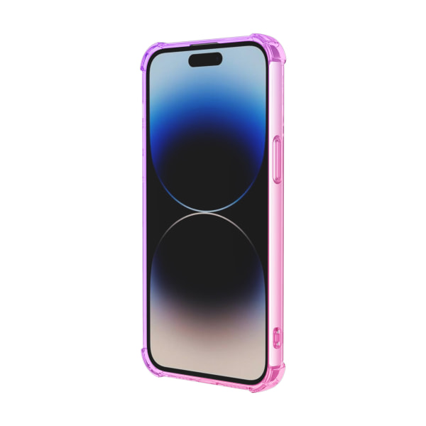IPhone 15 pro - Smart Beskyttelsesdeksel i silikon Rosa/Blå