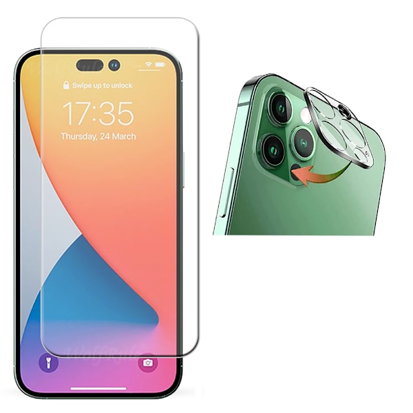 3-in-1 iPhone 16 pro Fram- & Baksida + Kameralinsskydd Transparent