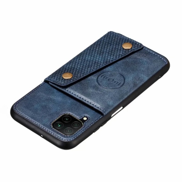 Huawei P40 Lite - Praktisk taske med kortholder Mörkblå