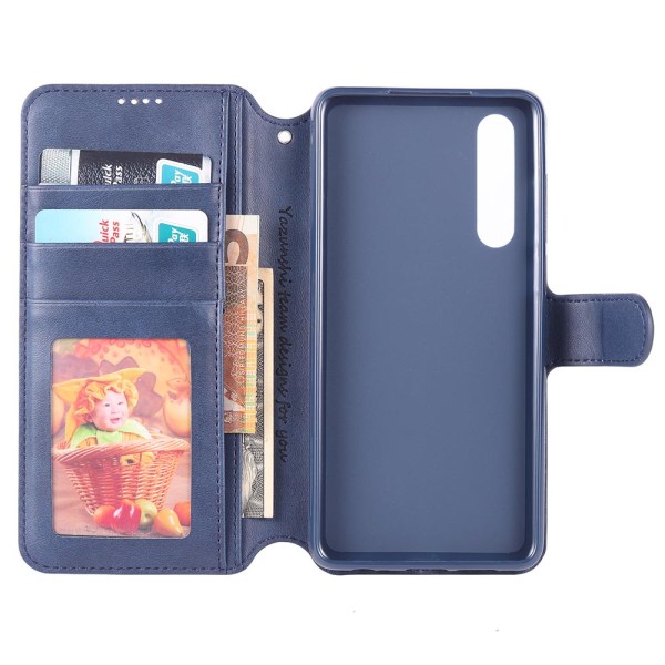 Tyylikäs Smart Wallet Case - Huawei P30 Blå