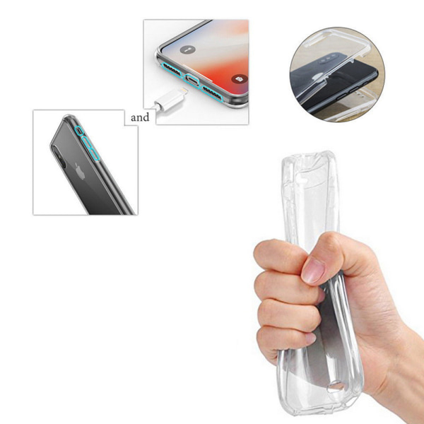 Älykäs kaksipuolinen silikonikuori iPhone X/XS:lle Transparent