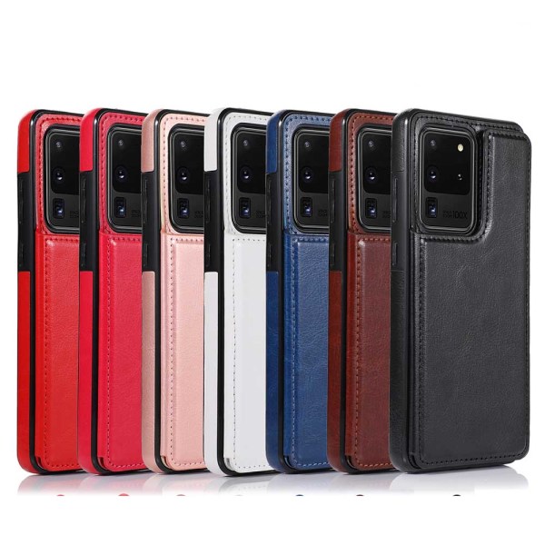 Samsung Galaxy S20 Ultra - Robust cover med kortrum Röd