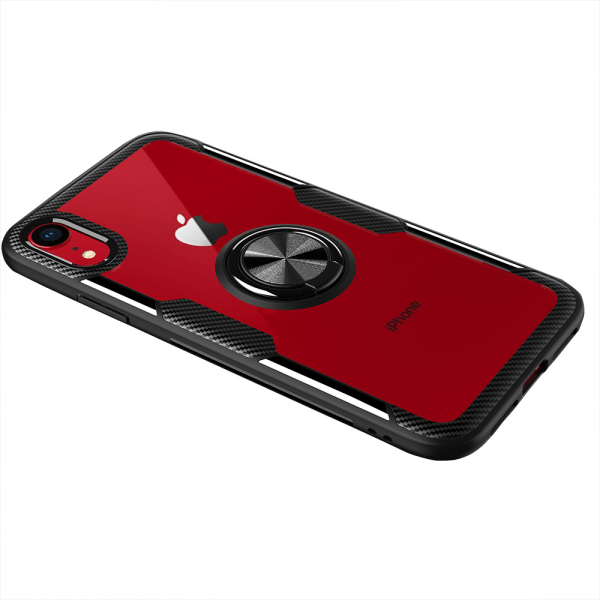 iPhone X/XS - Effektfullt Skal med Ringhållare Röd/Silver