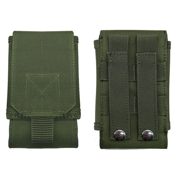 Praktisk och Slitstark Bältesväska för mobiltelefoner (Stl L/XL) Militärgrön