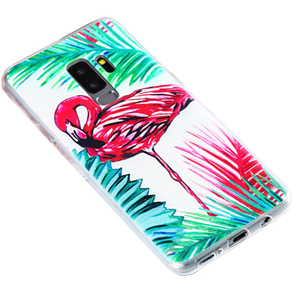 Palm Flamingo - Retroskal av silikon för Samsung Galaxy S9 Plus