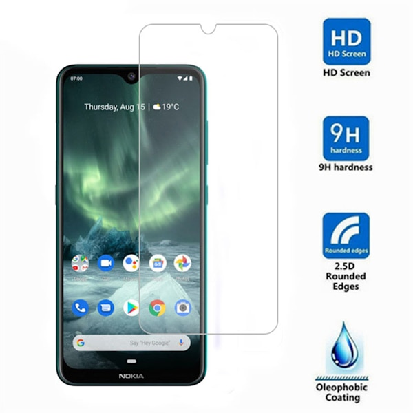 Nokia 6.2 Standard Skärmskydd 9H 0,3mm Transparent/Genomskinlig