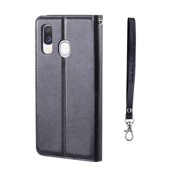 Elegant praktisk lommebokveske Hanman - Samsung Galaxy A40 Svart
