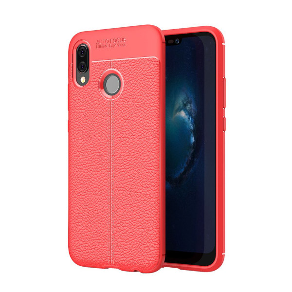 Suojaava silikonisuojus (Litchi) Huawei P20 Lite -puhelimelle Röd
