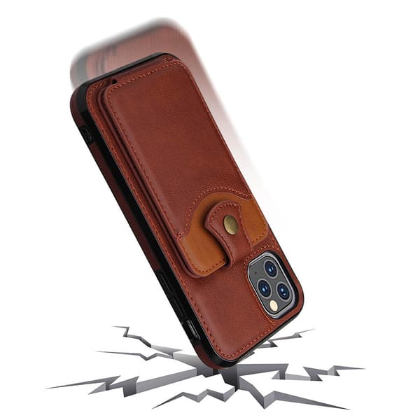 iPhone 11 Pro Max - Skal med Korthållare Mörkbrun