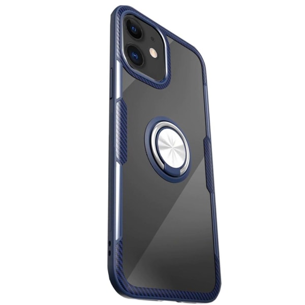 iPhone 12 Mini - Stilfuldt beskyttelsescover med ringholder LEMAN Blå