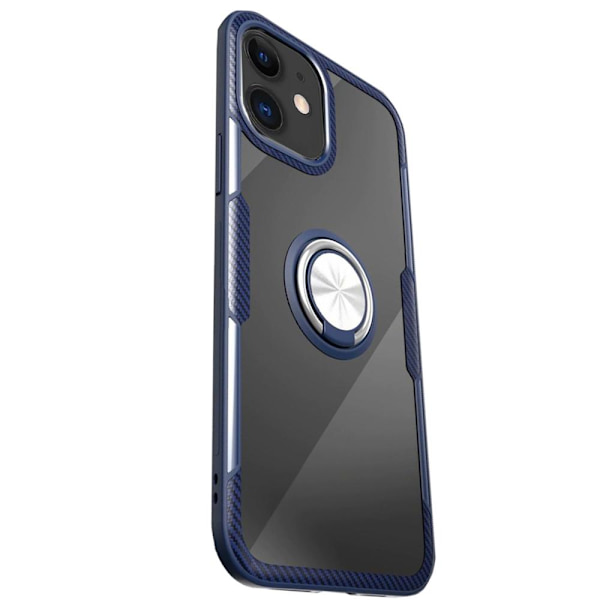 iPhone 12 Mini - Stilsäkert Skyddande Skal med Ringhållare LEMAN Blå